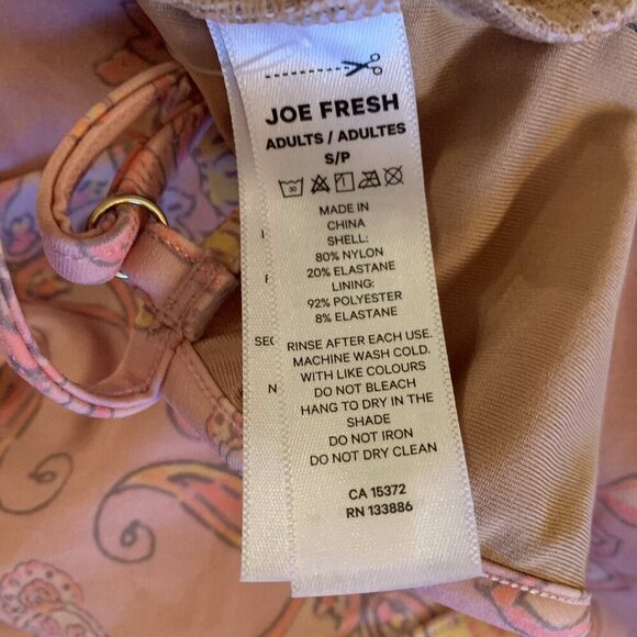 Joe Fresh x Roxy Earle Floral Ruffle One Piece Swimsuit Pink Sz S - Picture 7 of 7